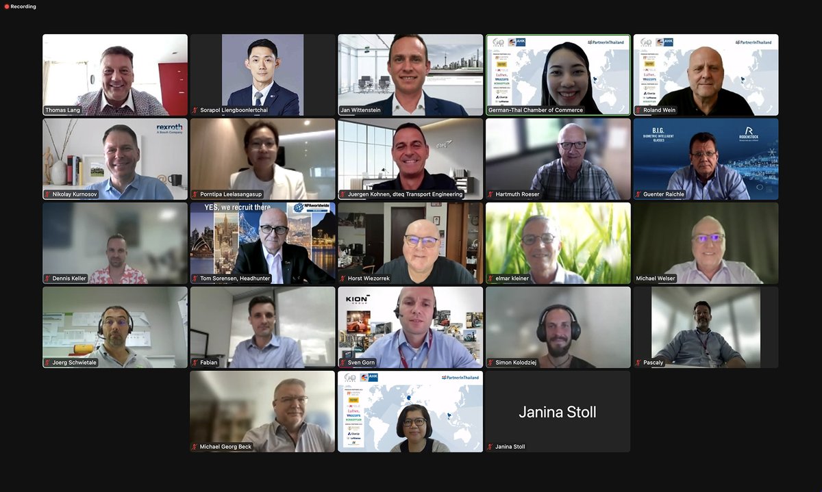 GermanThaiChamb's tweet photo. #GTCC members gathered online @ our Open Forum today moderated by Jan Wittenstein, GTCC Board member, from Schaeffler Manufacturing (TH) &amp; discussed "Thailand EV Roadmap". Results of the conducted polling showed GTCC Open Forum meets their expectations well #PartnerWorldwide https://t.co/1OpI0L43An