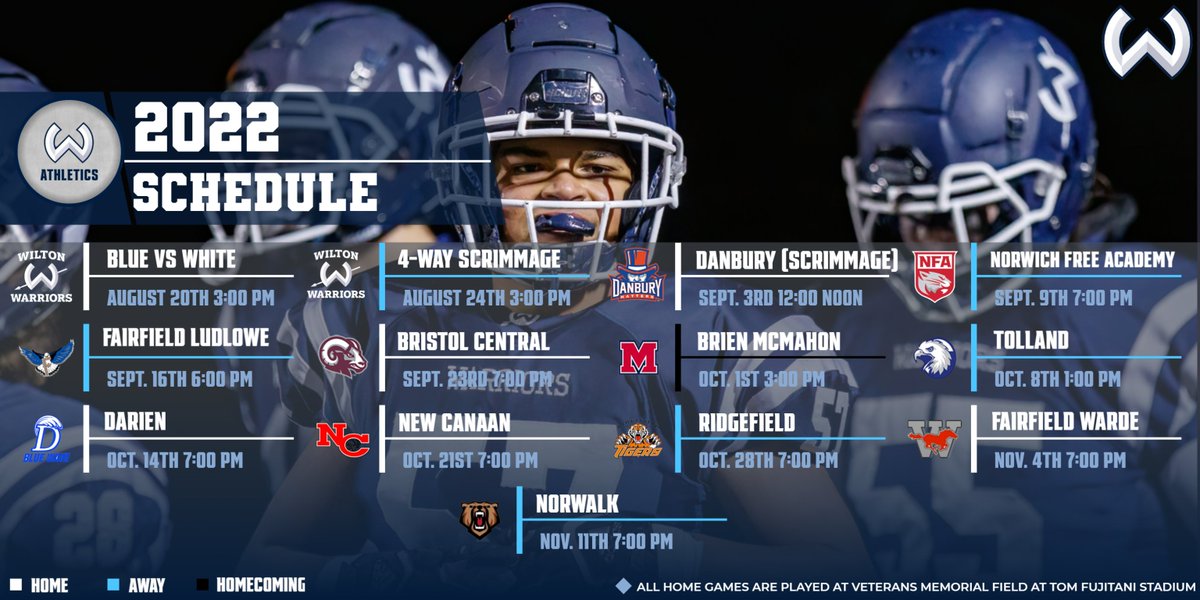 🏈2022 <a href="/Wilton_Football/">Wilton HS Football</a> Varsity Schedule 🏈

#W1LTON l #cthsfb l <a href="/Wilton_Football/">Wilton HS Football</a>