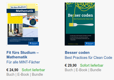 Tag der Abrechnung! Das hier sind übrigens meine beiden Fachbücher, die sich im Moment am besten verkaufen, beide liegen jetzt jeweils über 4000 verkauften Exemplaren.
Der Schreiberling freut sich und sagt herzlich Danke!