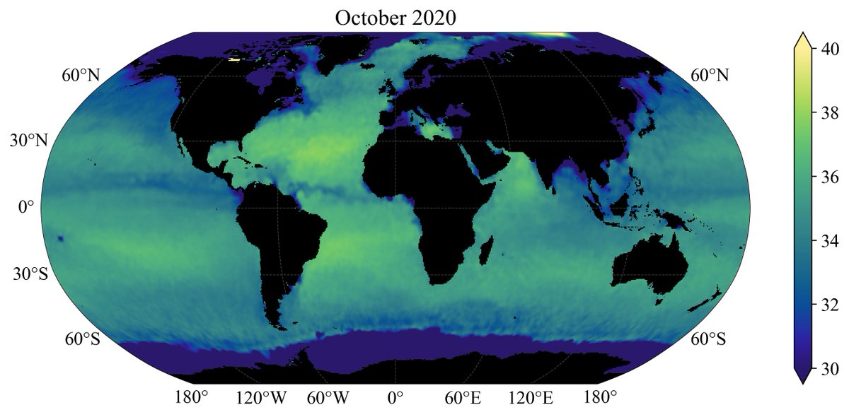 CharlesTroupin's tweet photo. Testing our DIVAnd software tool to interpolate SMOS (salinity) data in the frame of @PhidiasHpc project. Here testing 10 million data points, it takes 25 seconds to perform the interpolation (thanks to @JuliaLanguage).

Still small issues to fix (Med Sea...) but it works! https://t.co/FdwA7jxdru