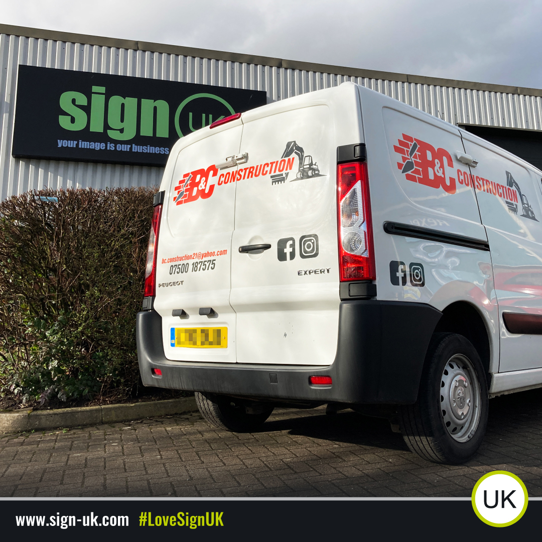 Sign_UK's tweet photo. We took this pic that long ago it's got our old signage on it! 😁 One logo designed and installed here at Sign UK for B&amp;C Construction!

#SignUK #B&amp;CConstruction  #VinylGraphics #VanGraphics #Livery #VehicleGraphics #Graphics #Vinyl #Signfitters #Signfitting #Oldham #LoveSignUK https://t.co/tUUOjqaolL