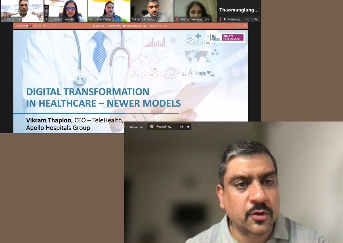 ISB_Healthcare's tweet photo. .@vikramthaploo, CEO - TeleHealth, @HospitalsApollo interacted with AMPH Co 2022 as part of AMPH AlumniSpeak series. He talked about how technology is transforming healthcare delivery landscape & making it more accessible and affordable.
#HealthcareAtISB #ISBamph #telehealth https://t.co/UtPknVLqMA
