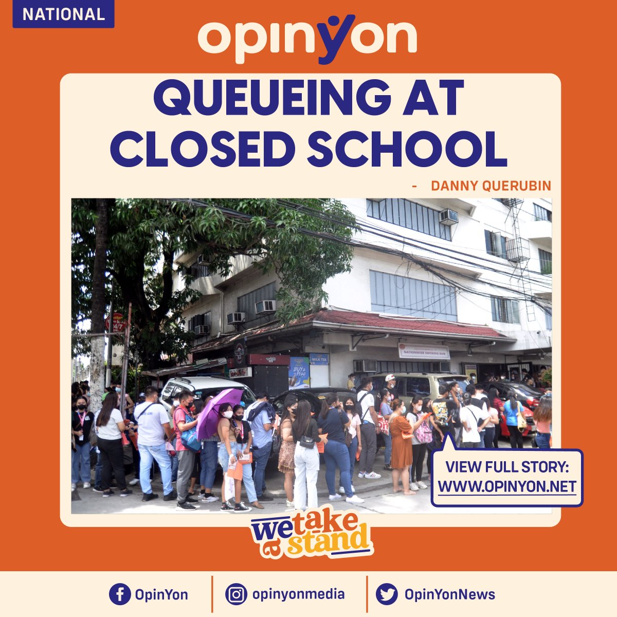 OpinYonNews's tweet photo. QUEUEING AT CLOSED SCHOOL
Photo by DANNY QUERUBIN
Read more
https://t.co/374udfwAMg
#Queueing #Closed #School #ClosedSchool https://t.co/RNApWCgxNe
