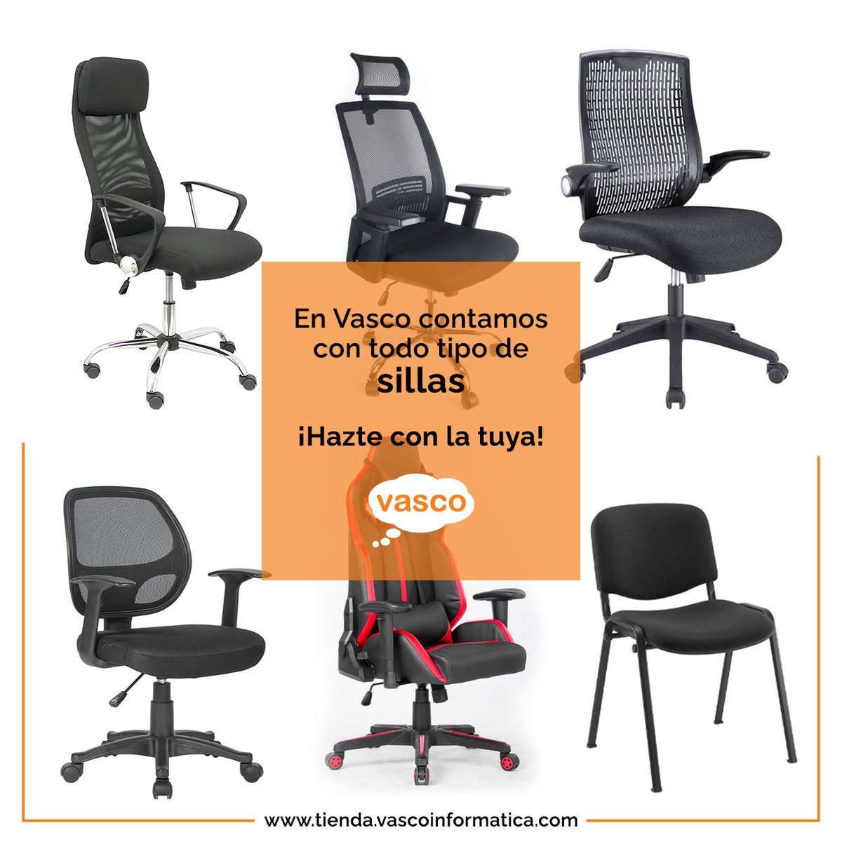 vascoinformatic's tweet photo. ¿Buscas una silla para tu oficina o para estudiar?💭 ¡En #Vasco tenemos muchos modelos! 🤩
Si pasas muchas horas sentado es importante elegir una silla cómoda para cuidar la salud postural y evitar posibles lesiones. ✔️
¡Todas las posibilidades aquí! 👇
🌐 https://t.co/nvHIOtJKJN https://t.co/m3K9MRW5ze