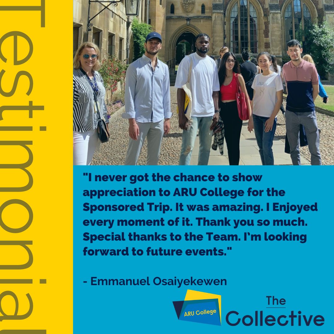 arucollege's tweet photo. Feedback from our latest trip out as part of #TheCollective 📣

We love what we do and can't wait to organise more events for our students 🙌

#Daysout #CambridgeTour #Punting #StudentServices #Feedback #Testimonial #ARUCollege #PathwayCollege https://t.co/WDa6RpYB4f