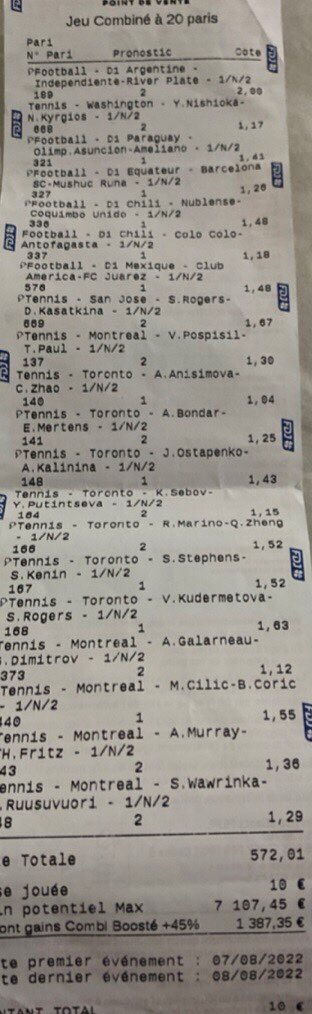 Pronosoft's tweet photo. [#TopTicket] Le ticket de la semaine est signé « ANDROS97one » avec une maîtrise plutôt bonne du tennis et du foot et une sélection de 20 matchs qui fait mouche ! #TeamParieur https://t.co/ZkeUCJMAgx