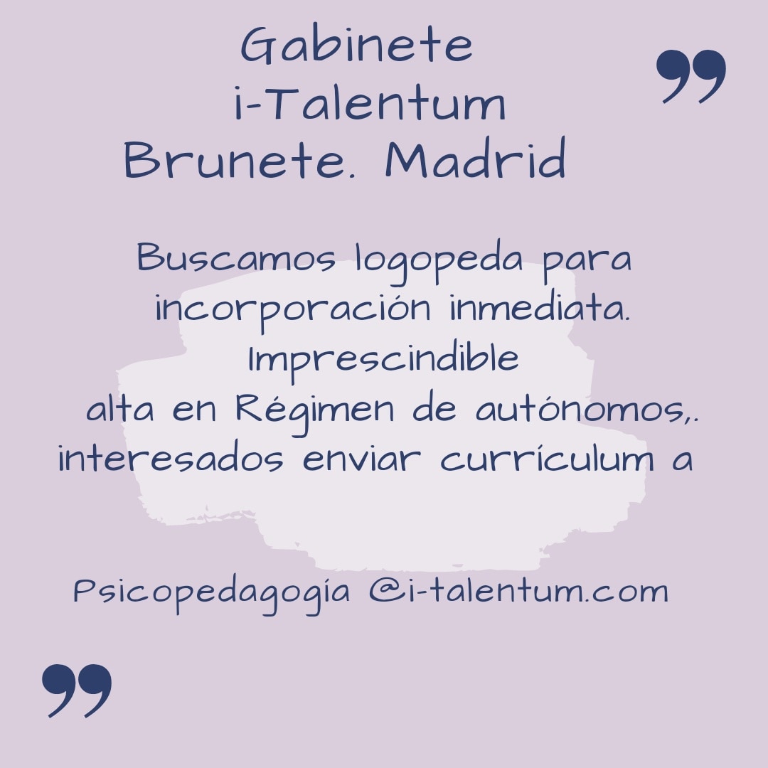 iTalentum's tweet photo. #ofertadetrabajo #Brunete #Madrid #logopedia https://t.co/2YZCatSN4X