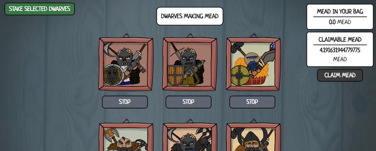 <a href="/Marcoperico5/">eacharaip</a> <a href="/DwarftownWTF_/">dwarftown.wtf</a> You stake your Dwarfs to earn Mead which will get utility in the near future 

tavern.dwarf.town