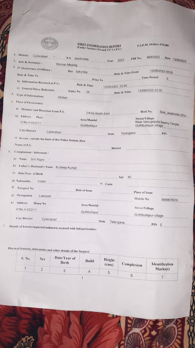 Ams_Blogger's tweet photo. One girl has been missing in #Cyderabad city from 13 August. its been 4days still police not able to find her. 
Plase take this as priority.
Please save the girl. 🙏🙏
We have also registered FIR at local PS. 
PFTA below.
@PMOIndia @narendramodi  @TelanganaCMO
@cyberabadpolice https://t.co/zupBfFFYCT
