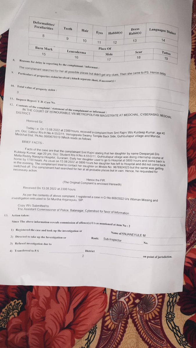 Ams_Blogger's tweet photo. One girl has been missing in #Cyderabad city from 13 August. its been 4days still police not able to find her. 
Plase take this as priority.
Please save the girl. 🙏🙏
We have also registered FIR at local PS. 
PFTA below.
@PMOIndia @narendramodi  @TelanganaCMO
@cyberabadpolice https://t.co/zupBfFFYCT