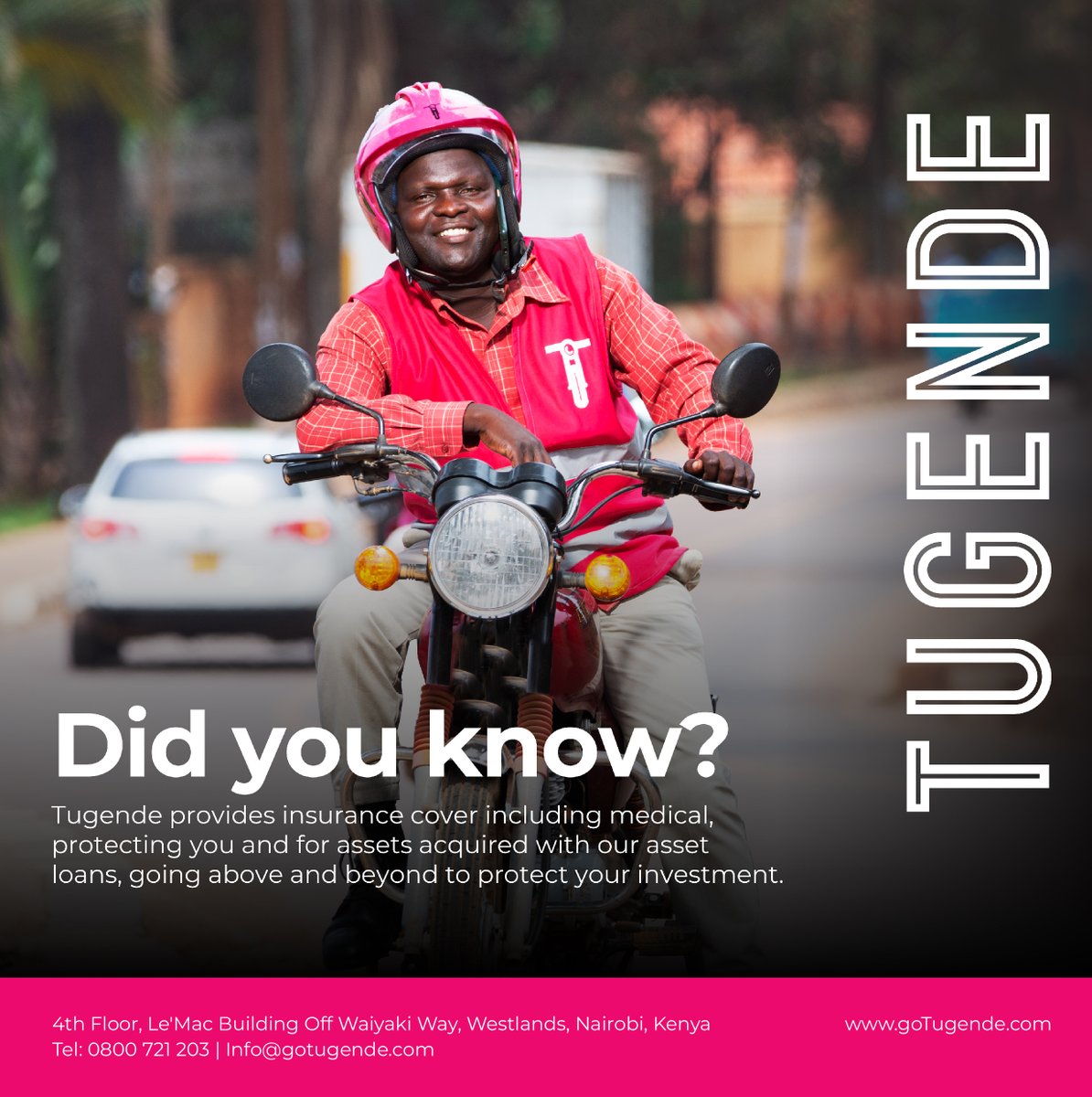 Tugende_KE's tweet photo. There are a lot of reasons to choose Tugende, we always offer more value!!!
Call our toll-free 0800721203 to get more information
#Ownyourfuture https://t.co/DunkqkUq2p