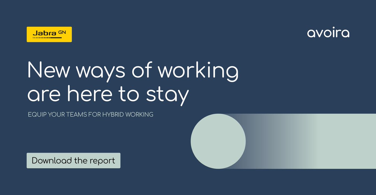 AvoiraLimited's tweet image. To help businesses navigate the transition to a hybrid-working model, @JabraBusiness studied the topic. Download the full report here 👉  ow.ly/90fB50K5v0s

#hybridworking #hybridworkspace #hybridworksolutions #meetingequality #microsoftteamsrooms #jabra #panacast #wireless