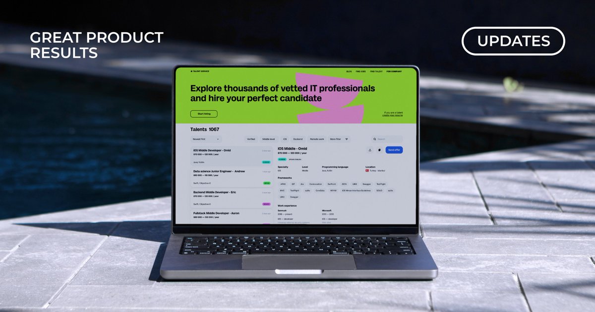 TalentServiceAI's tweet photo. Talent Service added more opportunities: 

▪ Recommendation system displaying the most suitable vacancies in a talent’s personal profile and a job catalog;

▪ Management roles and a role of DevOps have been added.

Click to read more: https://t.co/NlsFQjgxW6 https://t.co/uwRbKmB2MG