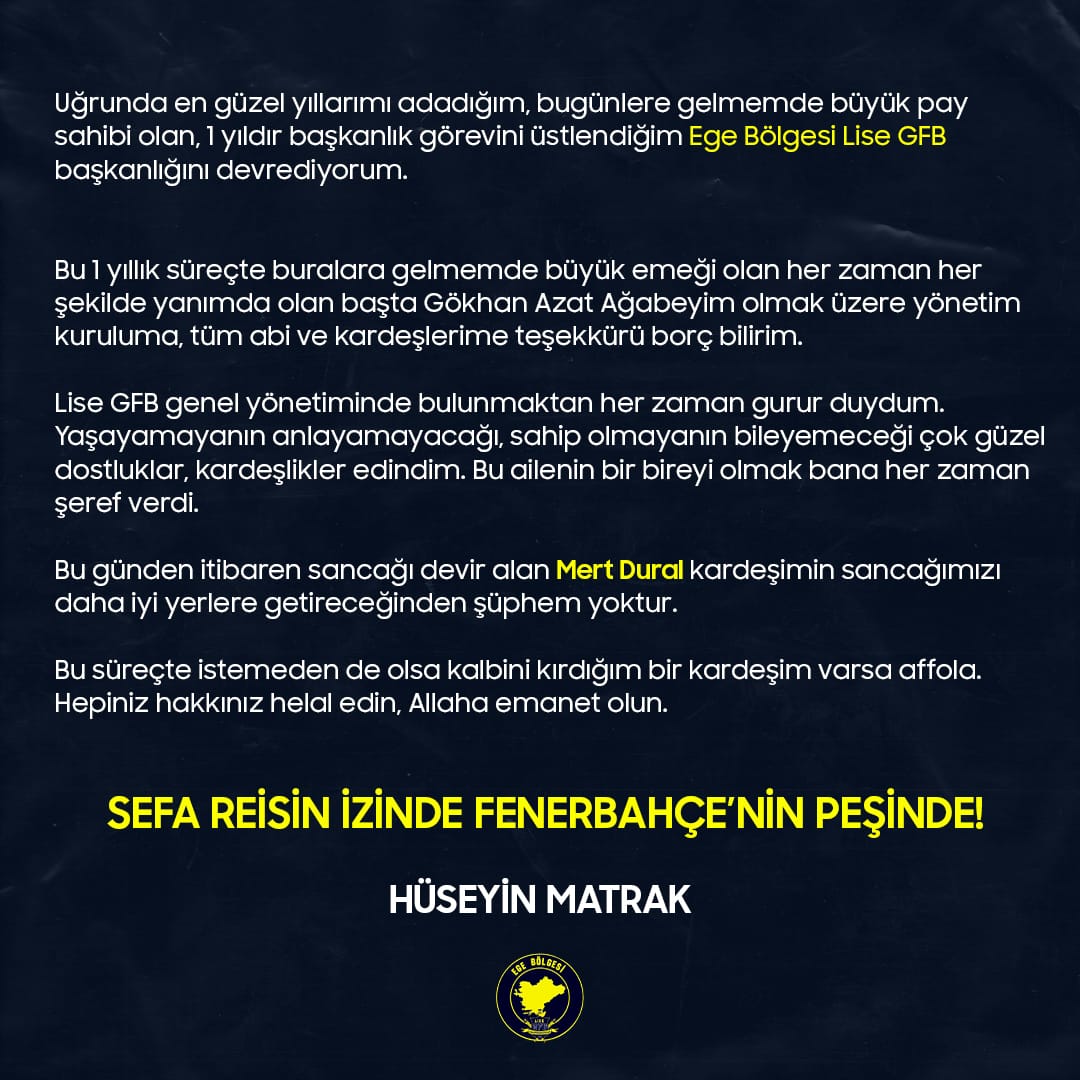 BAŞKANIMIZIN AÇIKLAMASI

#LİSEGFBEGE