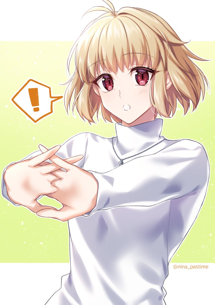 arcueid brunestud 1girl solo blonde hair red eyes short hair jewelry looking at viewer  illustration images