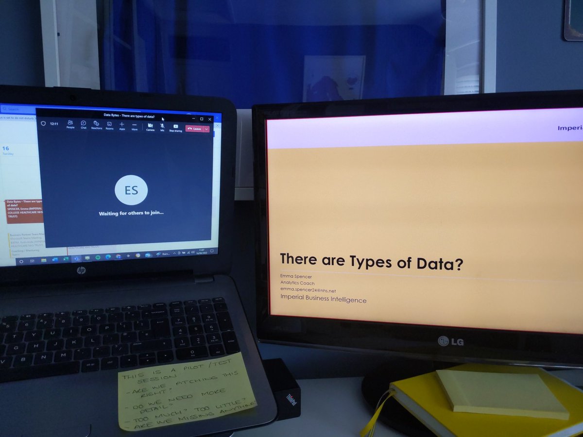 emmalcspencer's tweet photo. And we're off! Pilot sessions for Data Bytes™ are underway, bringing data literacy to the masses (eventually!)

Complete with post-it note of affirmations that this is a test and things will go wrong, but that's ok 👍 https://t.co/F0zqK1aKz1