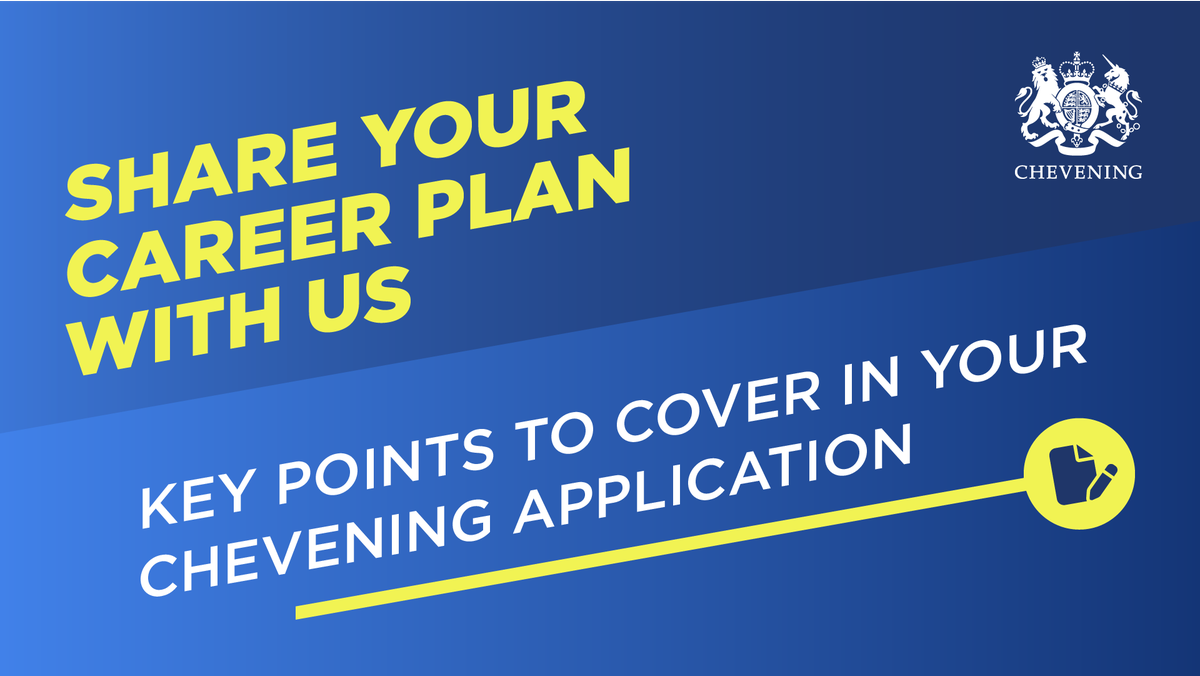 CheveningFCDO's tweet photo. Individuals with a clear post-study career plan are putting themselves in the best position to be considered for a Chevening scholarship. Make sure you outline your immediate plans on returning home and your specific longer-term career goals.
Apply now: https://t.co/s3oGwU33At https://t.co/jAUcBq4g8b