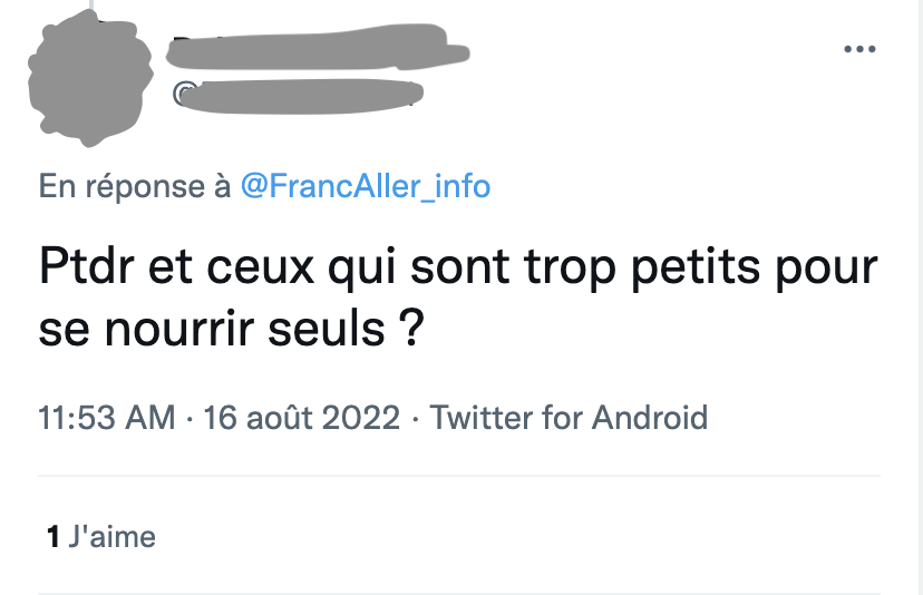 FrancAller_info's tweet photo. Désolé. Je le refais 🤷♂️
Maman nourrit #Bambi. Avec ses nénés.
On ne chasse pas Maman de Bambi quand Bambi a besoin des nénés de Maman. On ne chasse Maman de Bambi qu'une fois que Bambi se nourrit tout seul.
On chasse papa de Bambi. Mais Bambi ne suce pas papa.
Mieux ?
#fatigue https://t.co/TVgnR1OWIv