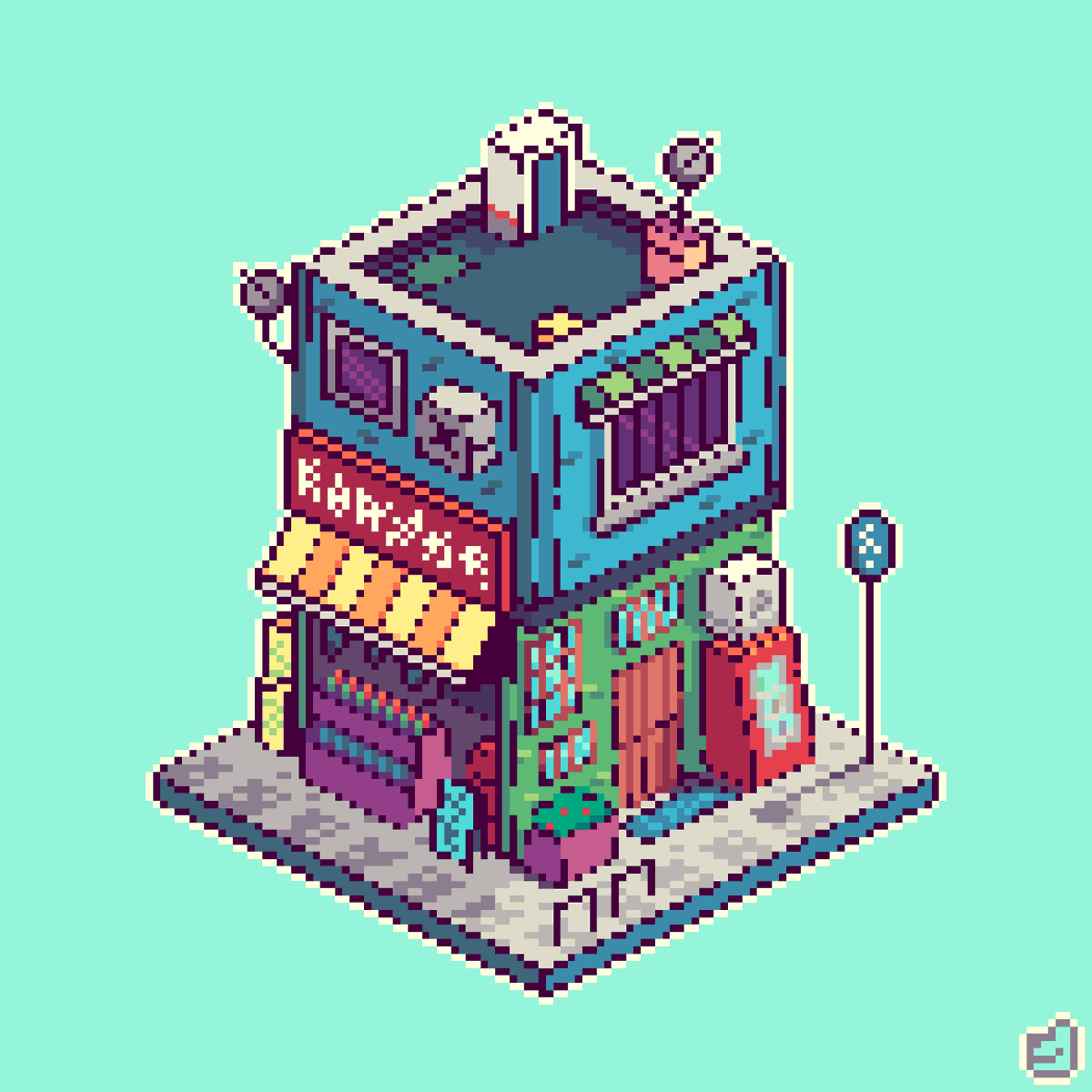 PixelingGallery's tweet photo. Some isometric pixel art!      
.
.
#pixelart #pixel https://t.co/P6dvW9xsjg