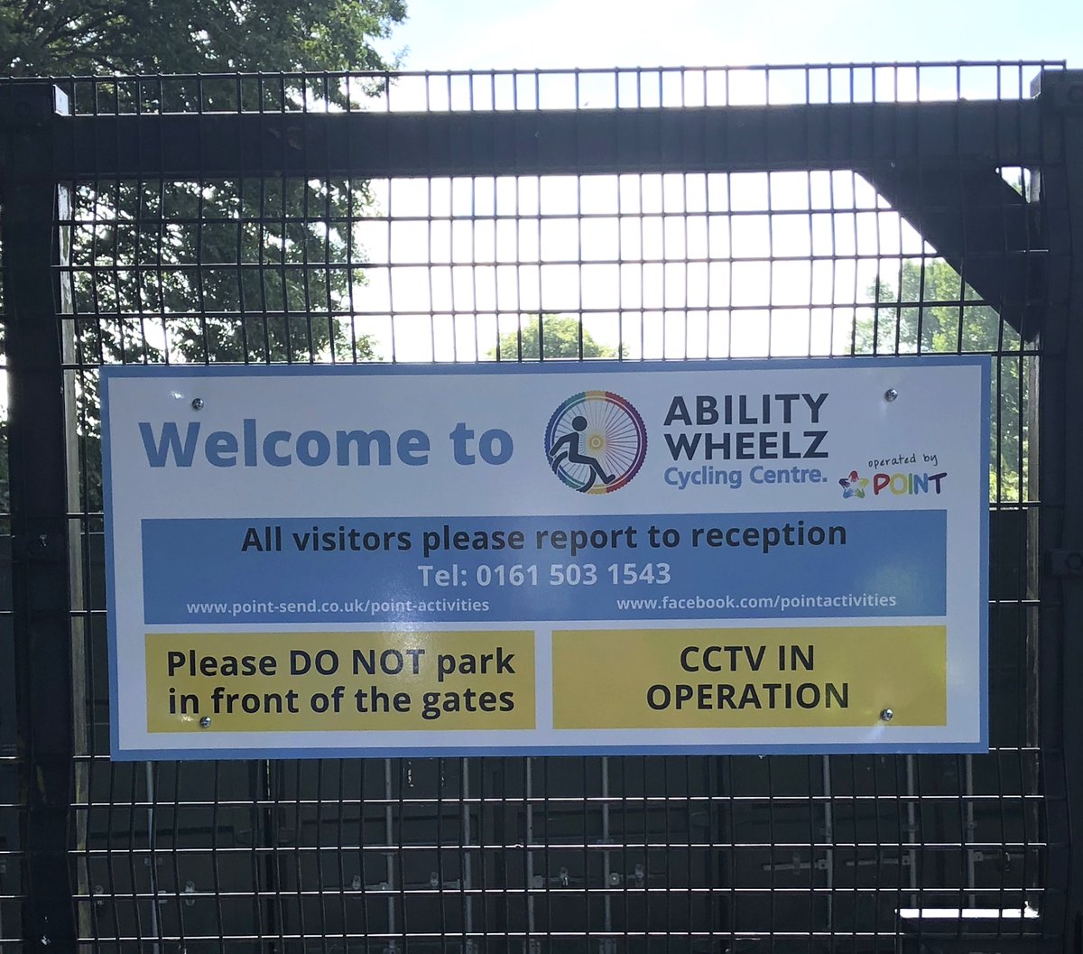 pointsend's tweet photo. A massive thank you to @Sign_UK a local company who generously donated new external signs in time for the reopening of Ability Wheelz Cycling Centre.  Makes the centre so much more visible https://t.co/LzrxdhcI42