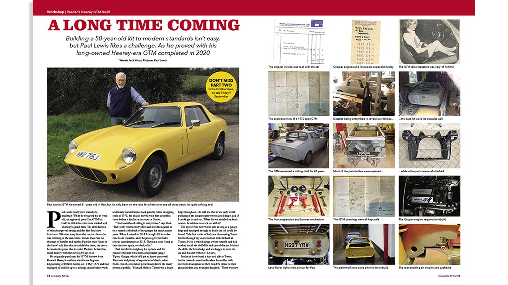 CKCMagazine's tweet photo. How long have you spent building a kit car? This Heerey GTM took 50 years to complete but is now IVA'd and on the road. The incredible story is in our September issue, in the shops now or available here – https://t.co/KC5Vfw87w1

#BUILDdriveEnjoy https://t.co/iCWsN3JLZ3
