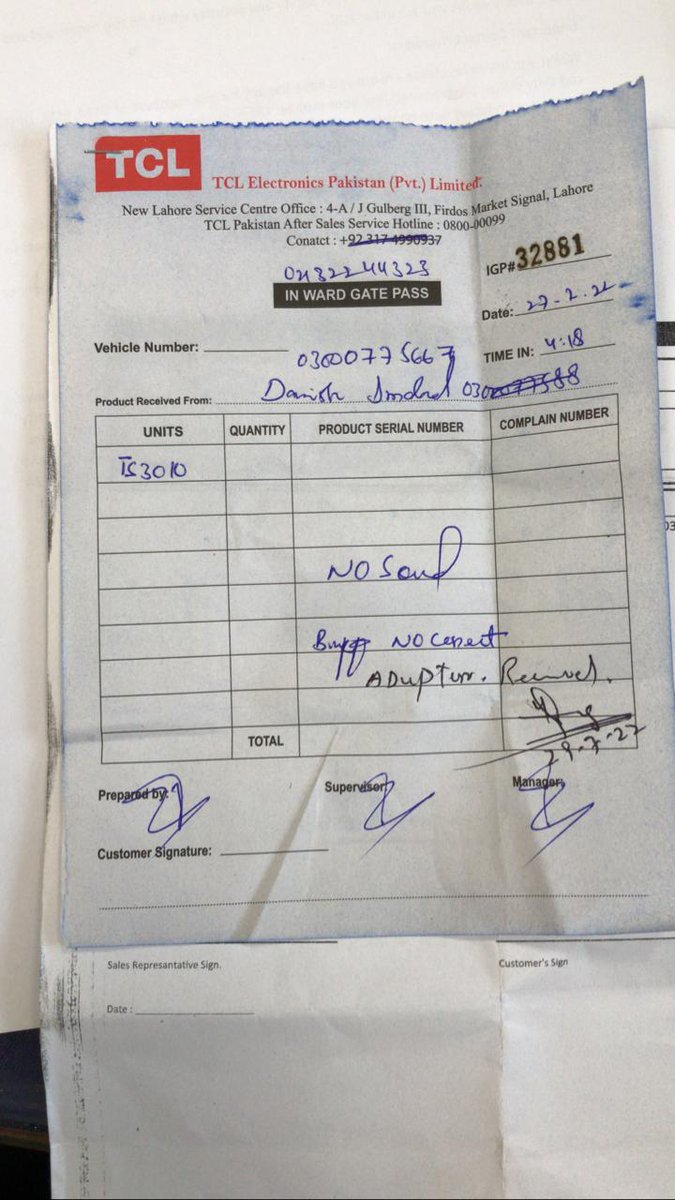 DiGillani8's tweet image. #TCLSoundBar #TCLCustomerService @TCLPak 
I have submitted my TCL Sound Bar for warranty claim on 27th june and there is no response from customer service