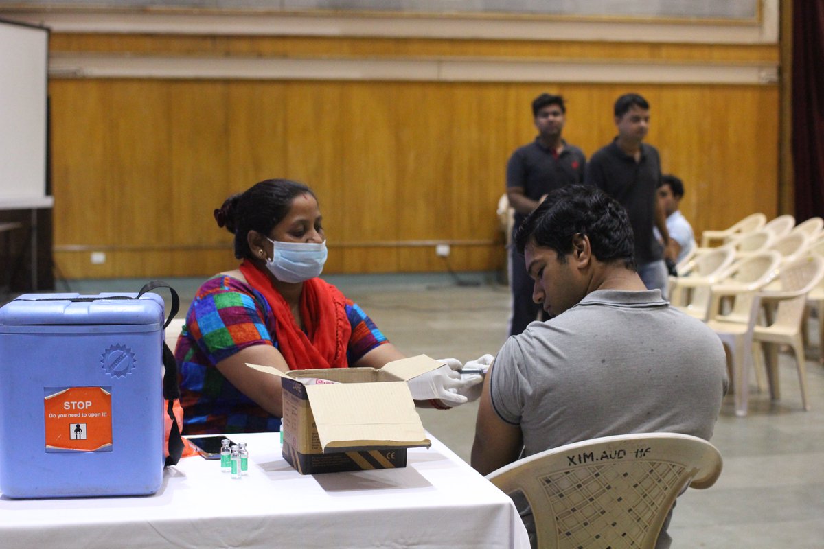 ximb_official's tweet photo. To ensure maximum safety and health of the staff and students, a Covid Booster Dose Vaccination Camp was conducted by XIM Bhubaneswar, in collaboration with the Bhubaneswar Municipal Corporation. 
XIM thanks everyone for getting vaccinated!

#xim #vaccine #bmc #boostercamp https://t.co/vo0wruVBkf