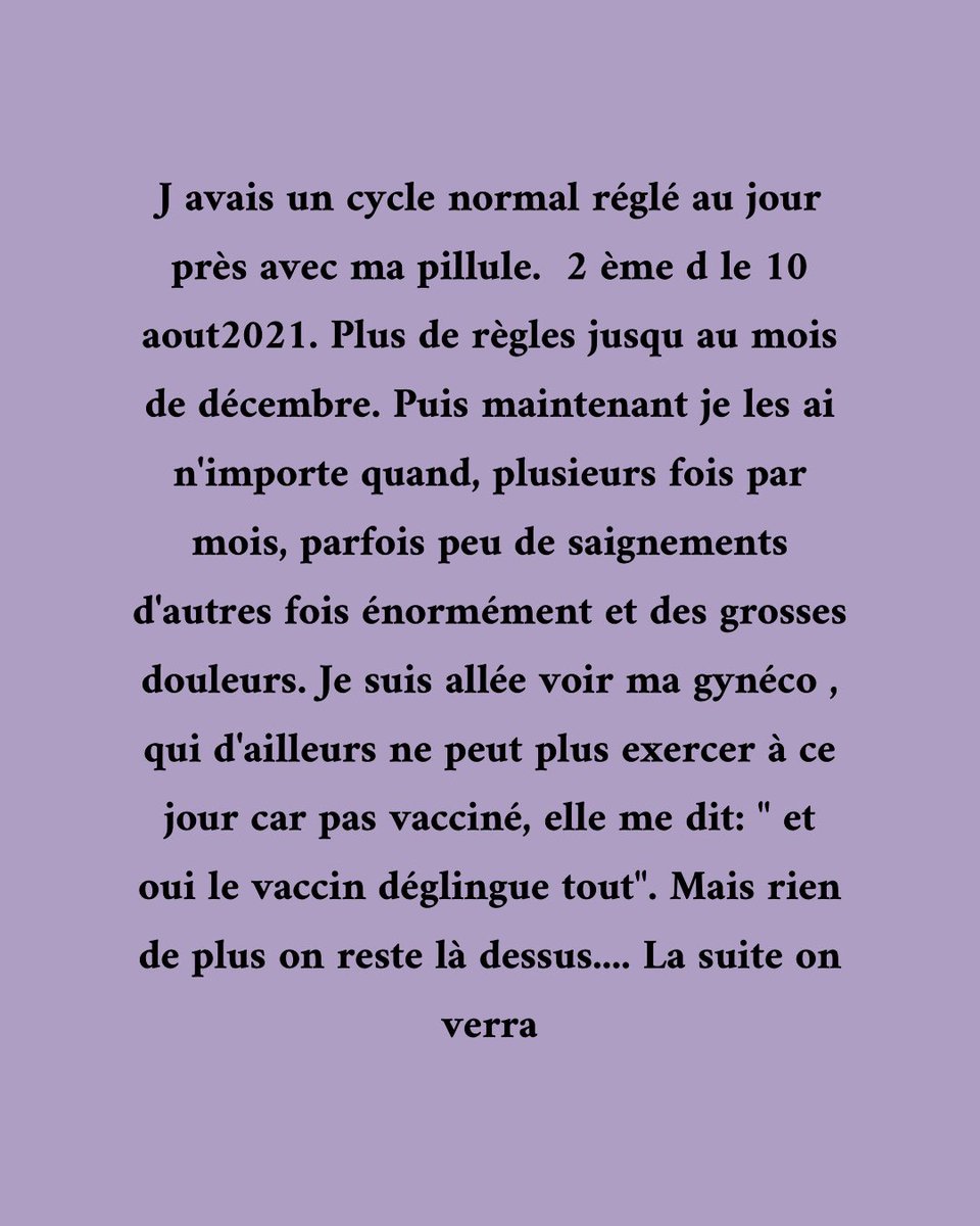 ouestmoncycle's tweet photo. 434 Merci beaucoup pour ton témoignage!  recensement des cas d’effets secondaires sur le cycle menstruel qui pourraient ê liés à la V, osons parler! #ouestmoncycle
#dereglementhormonal #soutien #effetssecondaires #realnotrare https://t.co/dTTE6ew4Zg