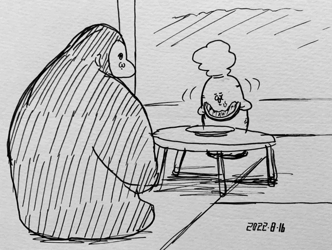マンドラゴラにスイカをご馳走するカントリーゴリラ 