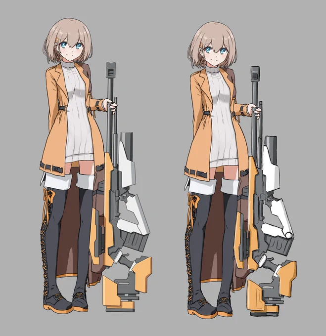アクリルスタンド用に雑だった銃の線画を綺麗に描きなおしたら違和感が凄い…つら… 