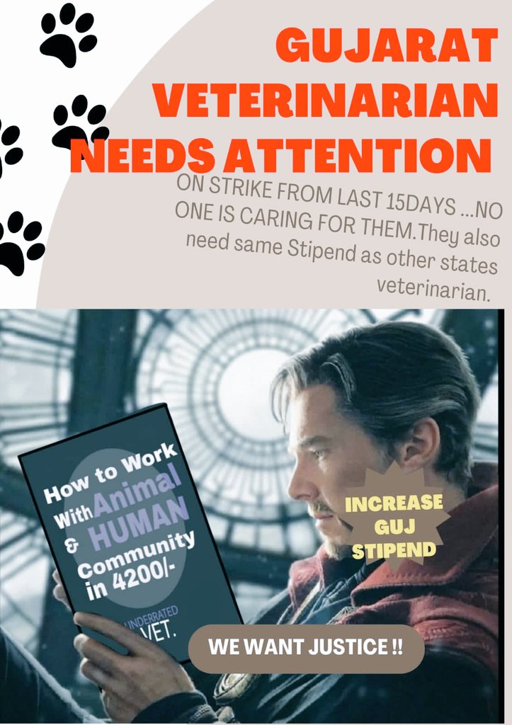 #Increase_Guj_Vet_Stipend 
#guj_veterinary_students_on_strike 
#guj_vet_union 
<a href="/CMOGuj/">CMO Gujarat</a> <a href="/RaghavjiPatel/">Raghavji Patel</a> <a href="/KanuDesai180/">Kanu Desai</a> <a href="/CRPaatil/">C R Paatil</a> <a href="/ndtv/">NDTV</a> <a href="/tv9gujarati/">Tv9 Gujarati</a> <a href="/VtvGujarati/">VTV Gujarati News and Beyond</a> pic.x.com/d3AoUDP75d