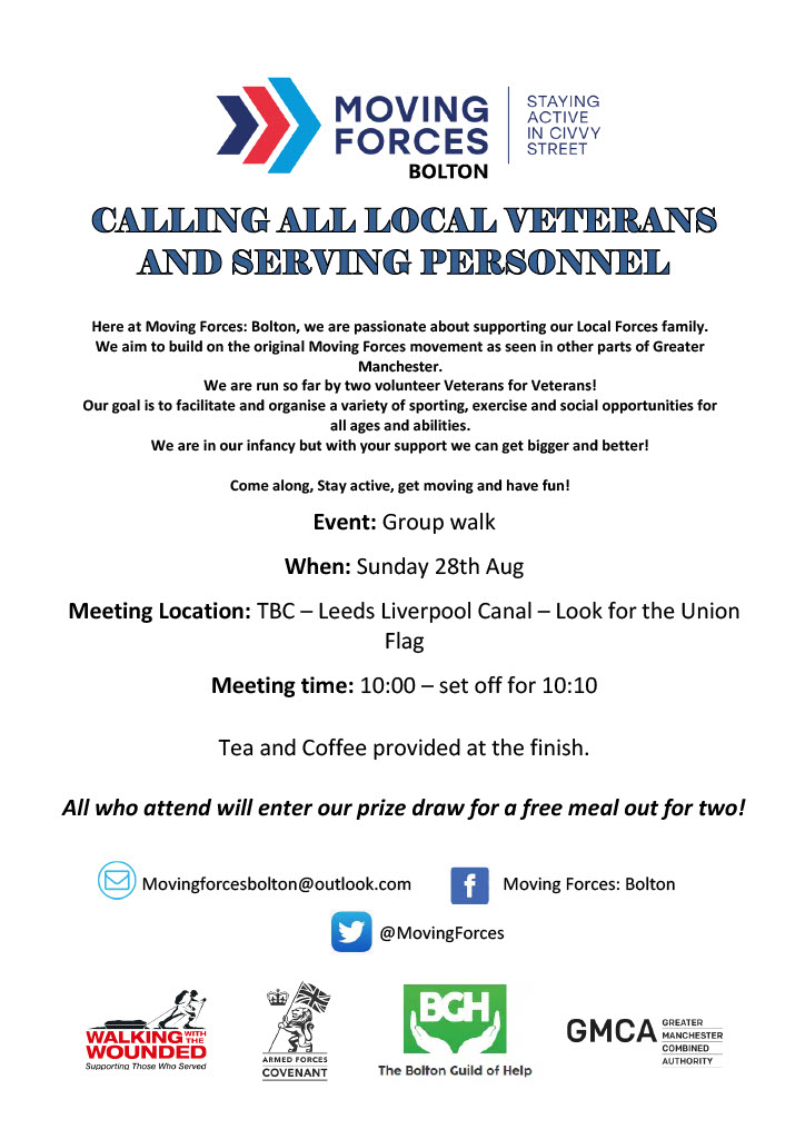 Sport in Bolton - Let’s Keep Bolton Moving (@sportinbolton) on Twitter photo The next <a href="/MovingForces/">Moving Forces: Bolton</a> walk is Sunday the 28th August 🚶♂️ Tea & coffee provided. See you then 👋 #KeepMoving The next <a href="/MovingForces/">Moving Forces: Bolton</a> walk is Sunday the 28th August 🚶♂️ Tea & coffee provided. See you then 👋 #KeepMoving