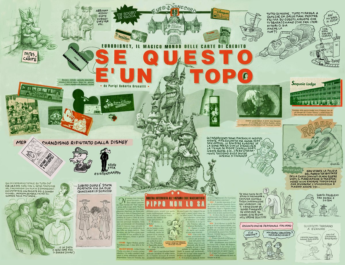 Trent’anni fa a Parigi apriva il parco tematico  “Eurodisney” Il settimanale satirico “Cuore” nel quale avevo l’onore di lavorare decise di aggregarmi alla pattuglia di cronisti che era invitata all’inaugurazione a spese di Mickey, Essendo il “disneyano” della redazione accettai.