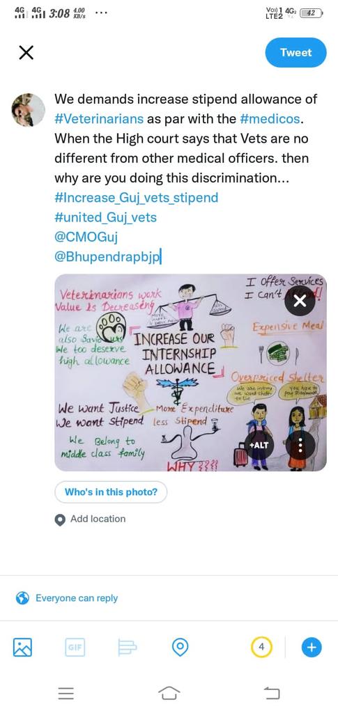 We demands increase stipend allowance of #Veterinarians as par with the #medicos.
When the High court says that Vets are no different from other medical officers. then why are you doing this discrimination...
#Increase_Guj_vets_stipend 
#united_Guj_vets
<a href="/CMOGuj/">CMO Gujarat</a>
<a href="/Bhupendrapbjp/">Bhupendra Patel</a>