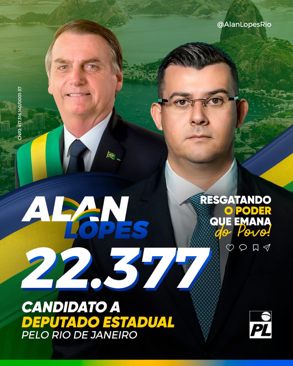 AlanLopesRio's tweet photo. O meu compromisso com o cidadão fluminense, será combater o crime organizado que se instalou na estrutura de poder do Estado, há décadas. Se você também está cansado de discursos vazios e promessas politiqueiras, eu te convoco para juntos libertarmos o Rio de Janeiro. https://t.co/DKklBYhTd4