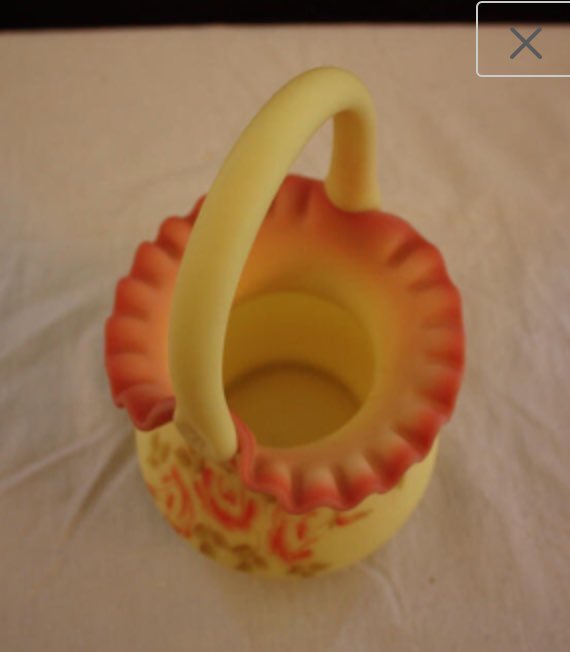 emmasattic98's tweet photo. Vintage Fenton Roses On Burmese Basket 7437 RB, Hand Painted and Signed by EmmasAtticTreasures https://t.co/2pacpvzldQ via @Etsy #RosesOnBurmese #Basket #Fenton #HandPainted #Signed https://t.co/iOecmRCB3M