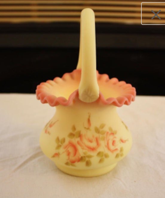 emmasattic98's tweet photo. Vintage Fenton Roses On Burmese Basket 7437 RB, Hand Painted and Signed by EmmasAtticTreasures https://t.co/2pacpvzldQ via @Etsy #RosesOnBurmese #Basket #Fenton #HandPainted #Signed https://t.co/iOecmRCB3M
