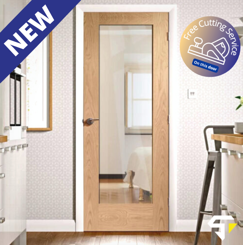 Check out our NEW oak panel #door with clear glass! The perfect way to allow light to pass through two rooms. 🚪

Not to your required measurements? No problem! We’re offering a FREE #cutting service on this door with fast #delivery in #Glasgow!

SHOP: bit.ly/3PlSE6u