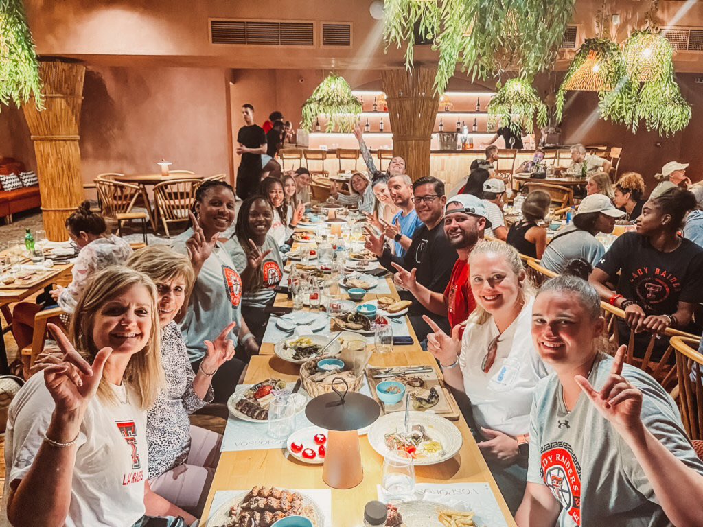 LadyRaiderWBB's tweet photo. One last Greek dinner before we head home! This trip was full of incredible memories and a few victories!

#LadyRaidersGoingGreek https://t.co/O0HEmAnJEk