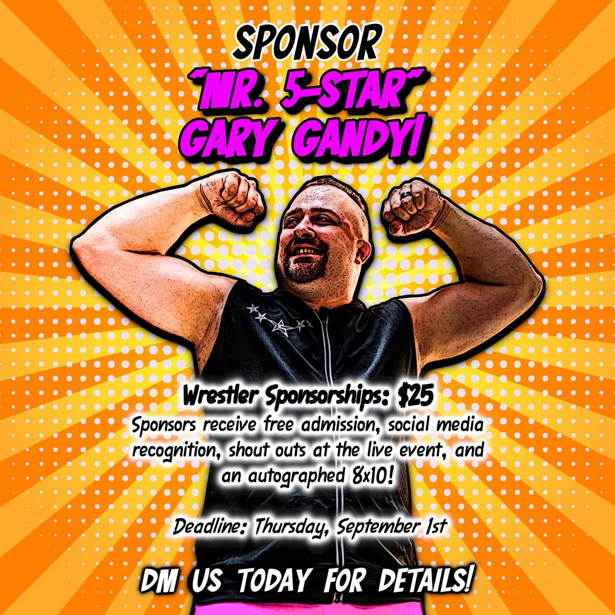realgarygandy's tweet photo. Sponsor me!!! @rt33wrestling https://t.co/EIdzNpSaH9
