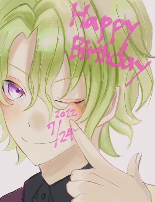 #漣ジュン誕生祭2022  #漣ジュン生誕祭2022  #イラスト 実は深夜投稿したジュンくんのイラスト、おひいさんの誕生日のイラストと対になってるんですよ… 