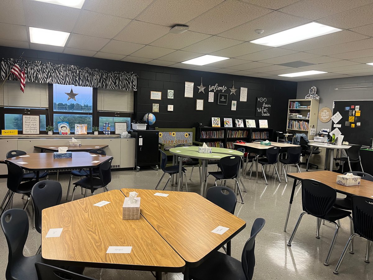 wolves_greer's tweet photo. Soon this classroom will be filling with students and my heart will be filling with joy! @wolvestweet #WEareLakota #WEchooseLakota #GreerKnight https://t.co/Di2hgvoche