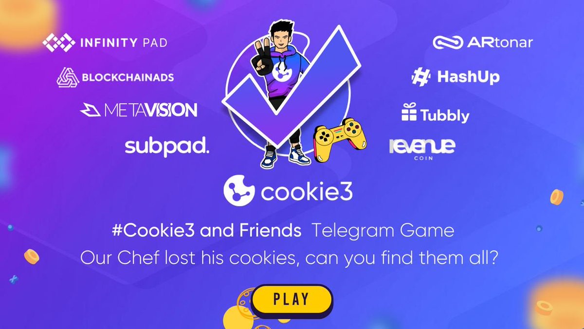 Realinfinitypad's tweet photo. We were told by @cookie3_co  Chef 👩‍🍳 that all of his cookies were spread across several Telegram groups of Cookie3 and their partners: InfinityPAD,  @tubbly_ @HashUp_it @wearemetavision @blockchainads_  @theartonar @subme_app and @revenuecoin - 

can you find them all? 🍪🔥 https://t.co/zQprz0Vtvr