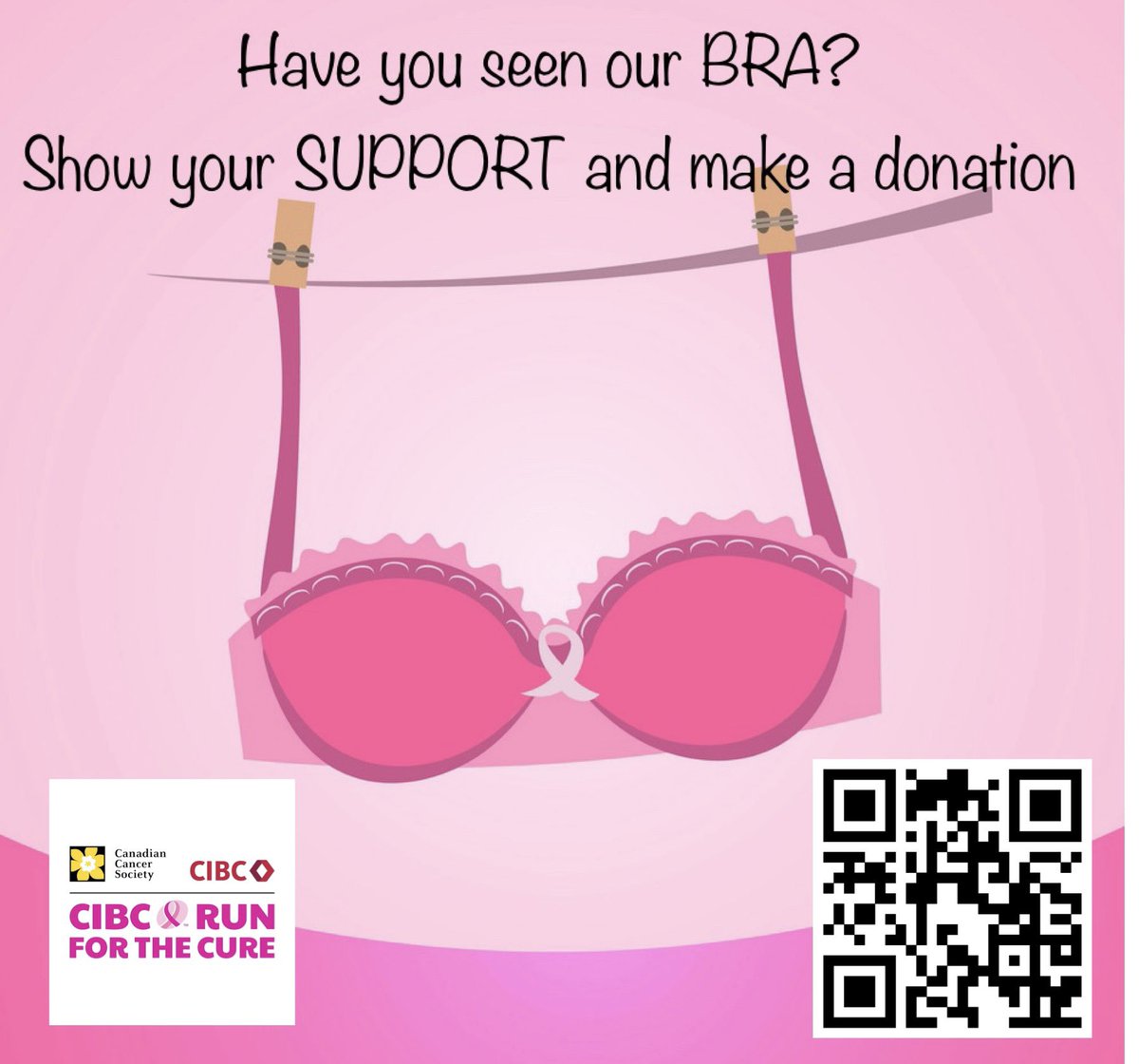 #CIBCRunForTheCure #northbayontario #northbay #donate #Register  Where is our bra today?