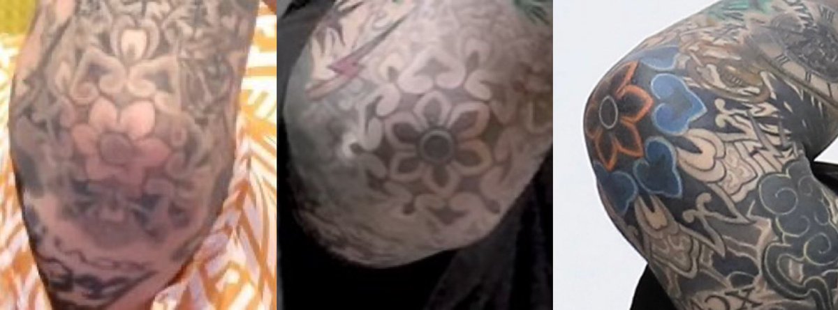 JeonJungkook_BR's tweet photo. As alterações na tatuagem do cotovelo de Jungkook que agora está colorida 🥰 https://t.co/kaD7tiZoxy