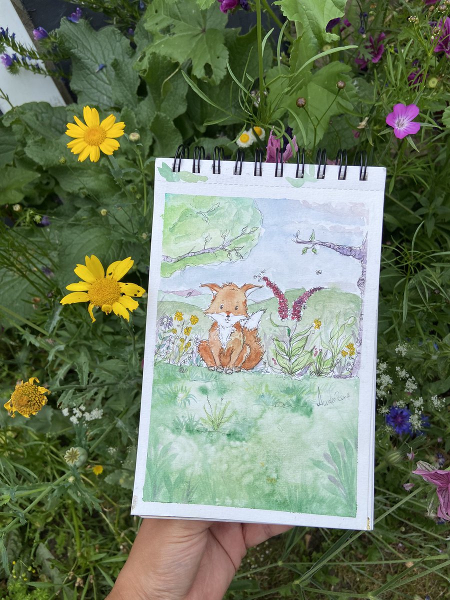 I really enjoyed painting this little #fox ,totally inspired by <a href="/Steve_SJFcrafts/">Steve Fenner</a> photographs of the fox’s living nr #prestatyn beach. Thanks for sharing your walks Steve x