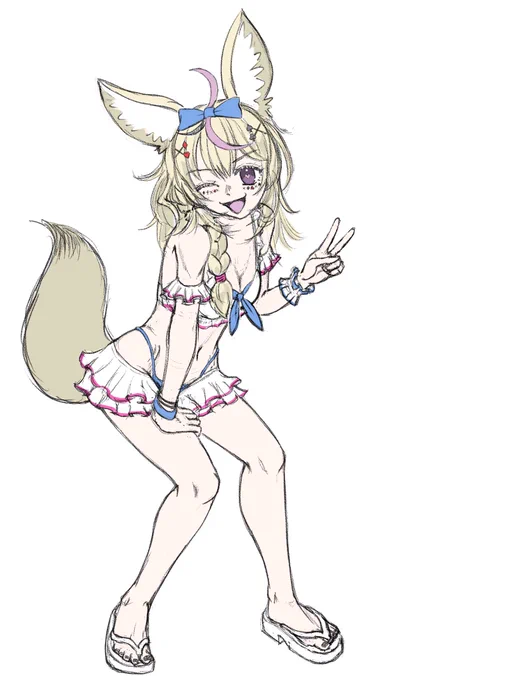 おめでとおおお#尾丸ポルカ2周年 #絵まる #ホロライブサマー 