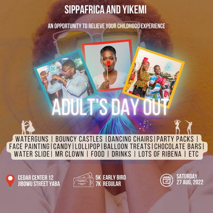TheIgboWolf's tweet photo. Bouncing castle? Yaba?

Yes please 😭 time to play like a child and get drunk too on the 27th of August https://t.co/Gm5fFla43U
