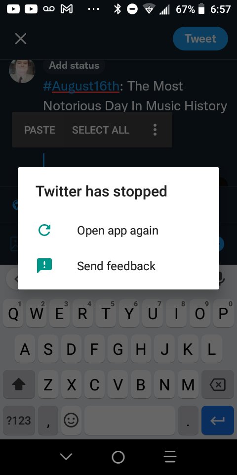 SpencerKarter's tweet photo. This is #TheLastStraw, #ParagAgrawal aka @paraga and @TwitterSupport! I'm #FedUp with the #Twitter #Android #App constantly crashing...#EnoughIsEnough, #GetYourShitTogether!
#TwitterExposed #EpicFail #Fail #TwitterFail #DontCensorMe #Complaint #FireParag #BreakUpBigTech https://t.co/NG0QLmVBIE