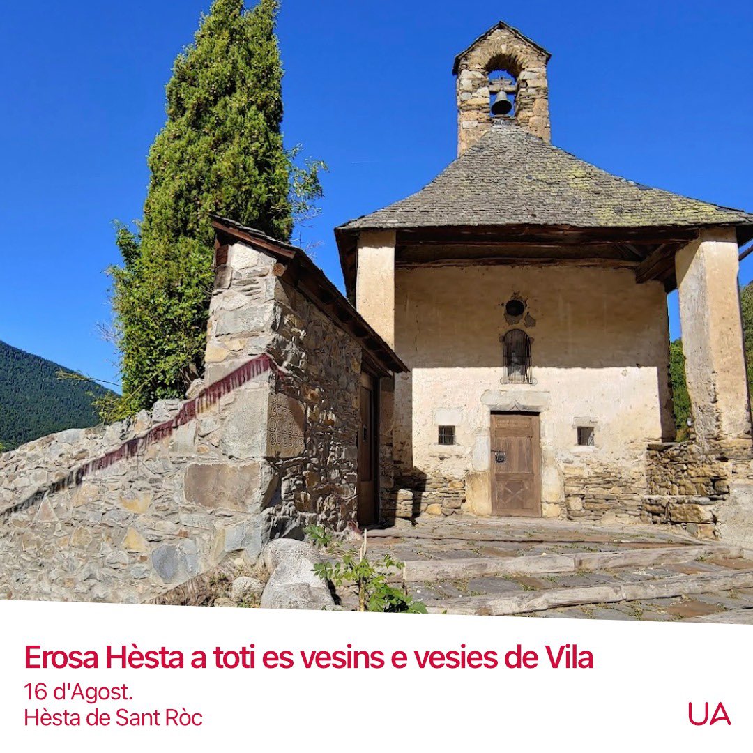 unitatdaran's tweet photo. Volem felicitar as vesins e vesies de Vilamòs. Garòs, Bossòst, Vila, Mont e Bausen ena sua Hèsta de Sant Ròc.
Erosa Hèsta Major!🥳
#UnitatdAran #ValdAran #Garos #Bausen #Vilamos #Mont #Bossost #Vila #SantRoc https://t.co/dpg64FRMLj